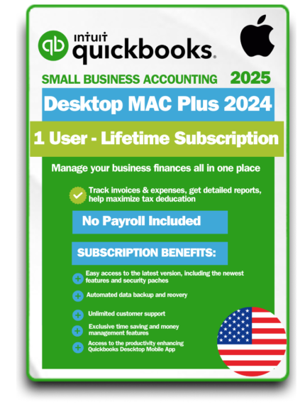 QuickBooks Desktop MAC Plus 2024 1 User Lifetime Subscription