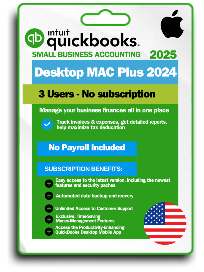 QuickBooks Desktop MAC Plus 2024 3 Users