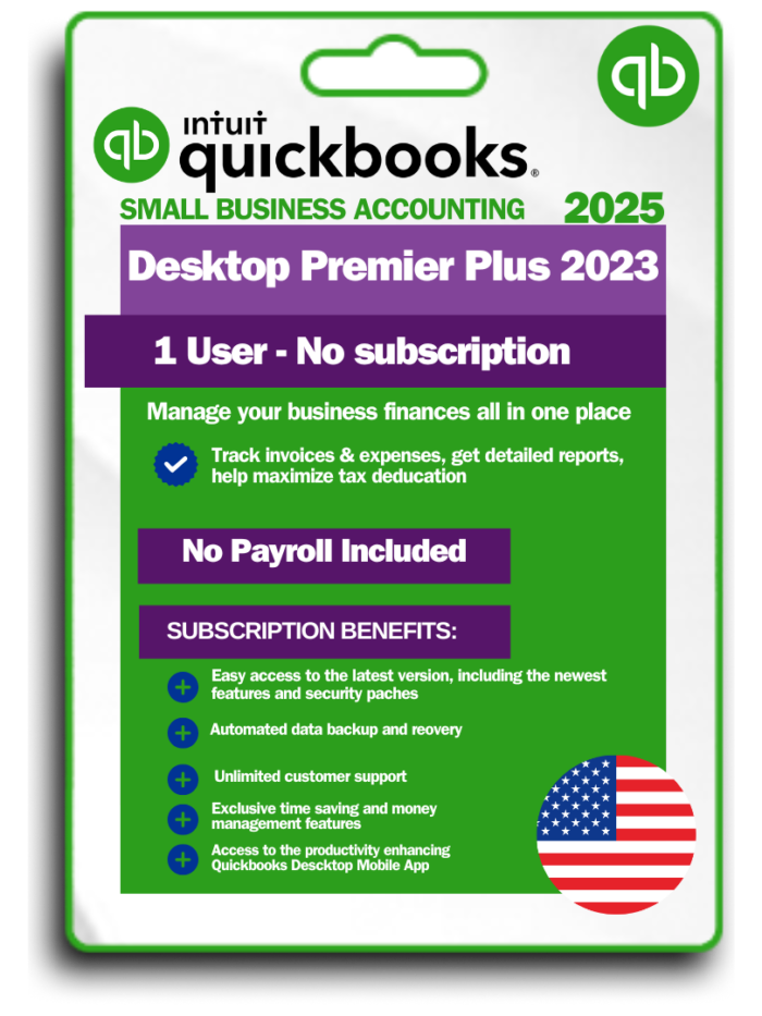 QuickBooks Desktop Premier Plus 2023 1 User