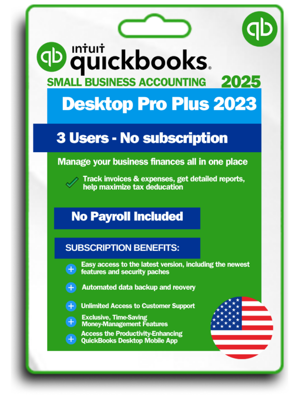 QuickBooks Desktop Pro Plus 2023 3 Users