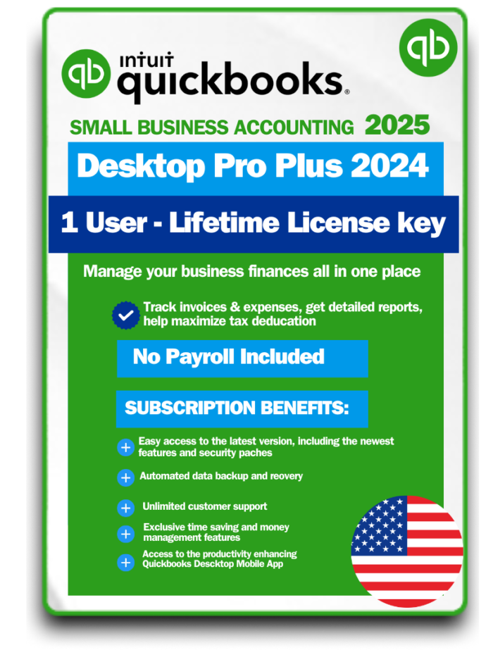 QuickBooks Desktop Pro Plus 2024 1 User Lifetime License key New